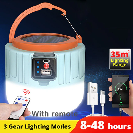 Remote-Controlled Solar-Powered Lantern for Camping Tents