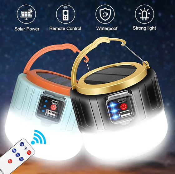 Remote-Controlled Solar-Powered Lantern for Camping Tents