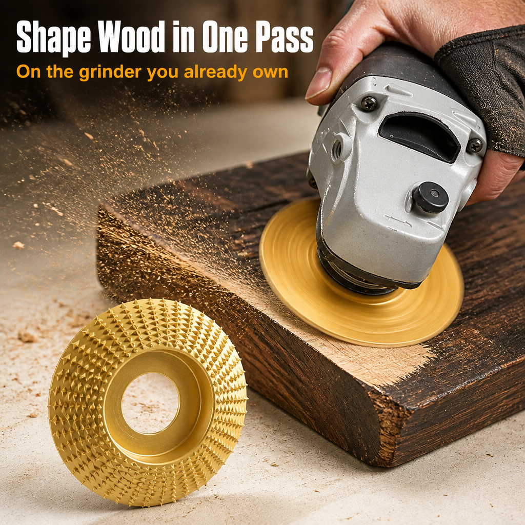 SculptEdge™ — Carve, Round & Shape Wood in One Pass on the Grinder You Own