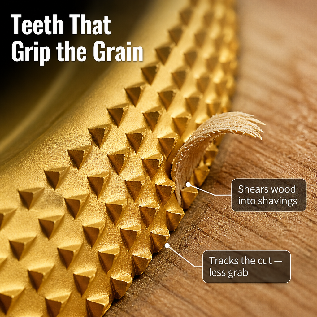 SculptEdge™ — Carve, Round & Shape Wood in One Pass on the Grinder You Own