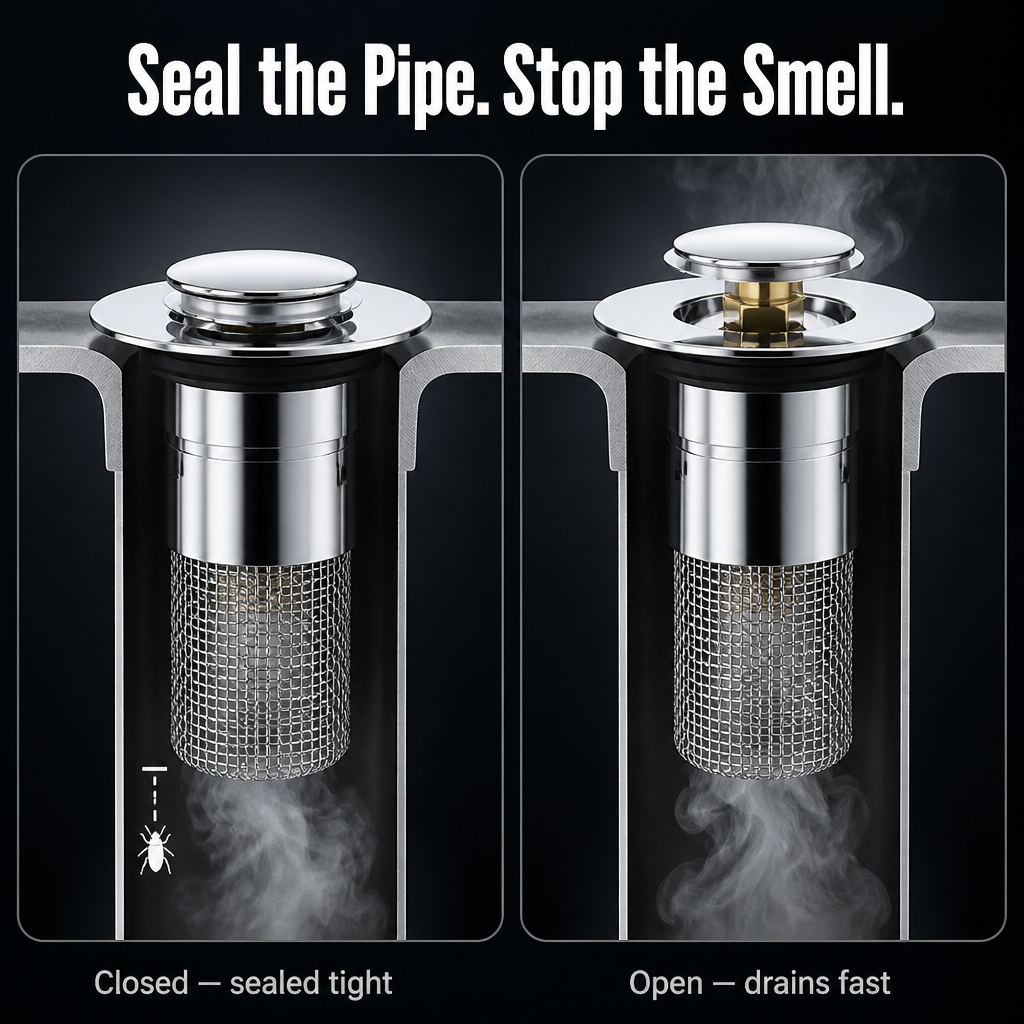 VeilGuard™ — Catch Hair, Seal Out Drain Smell & Save Every Lost Ring