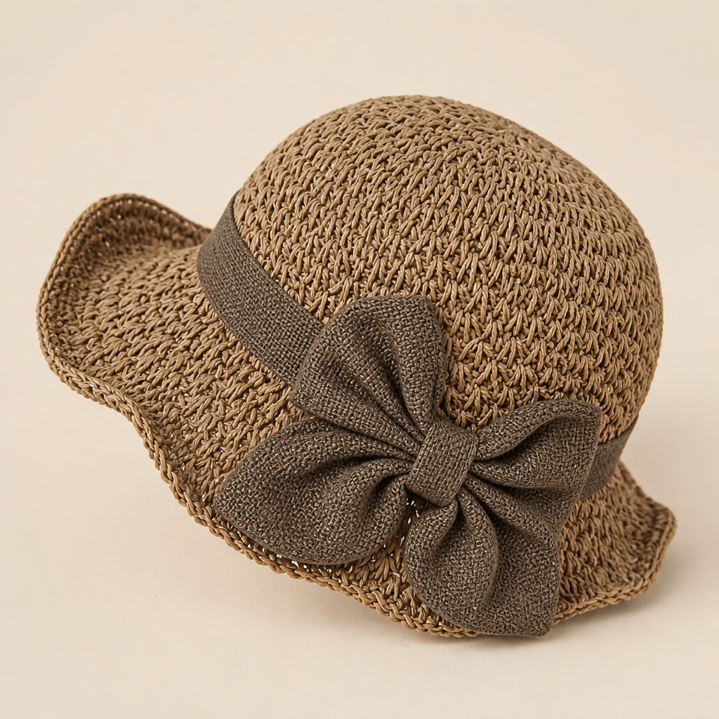 Solenza™ – Elegant Packable Straw Sun Hat with Bow