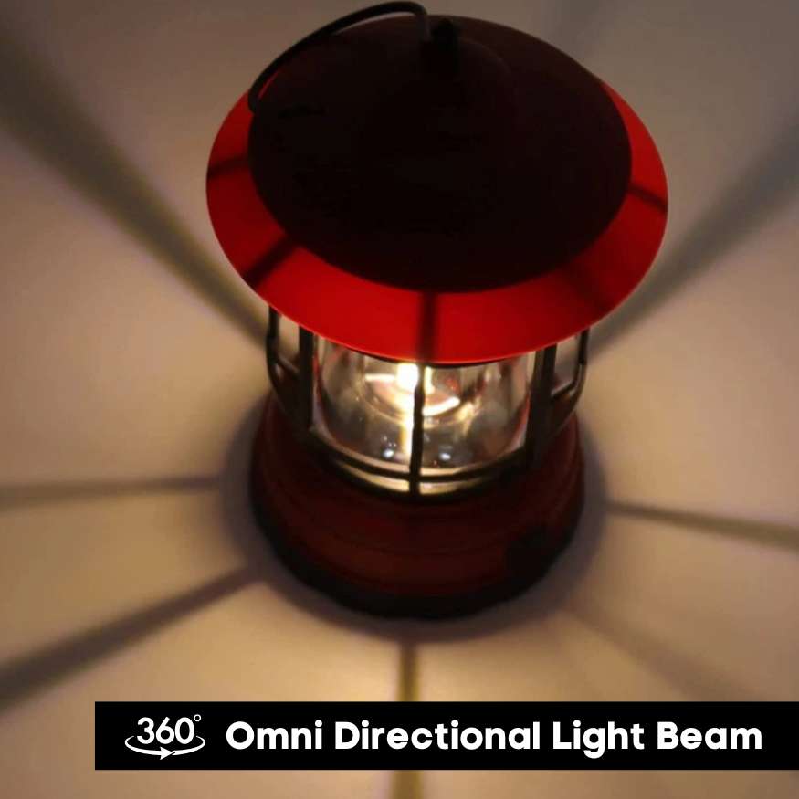 Dimmable Vintage-Style LED Lantern for Camping – Rechargeable Light