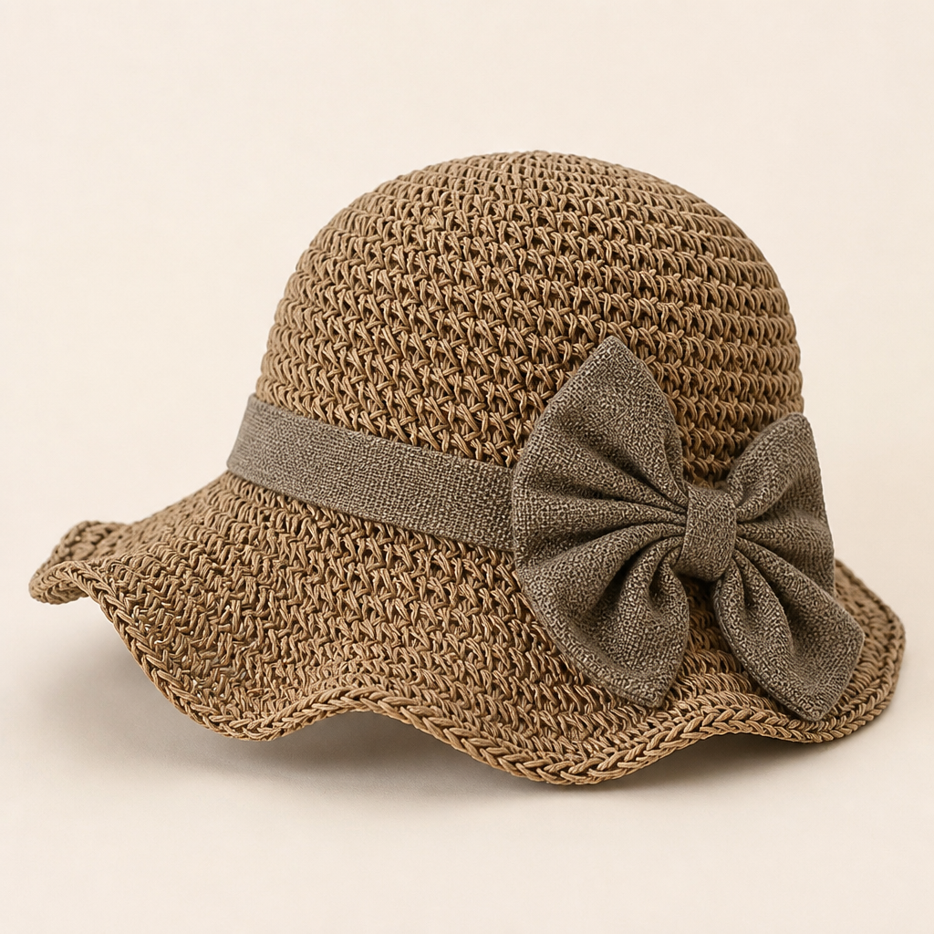 SunSway™ – Packable Woven Straw Sun Hat with Bow Detail