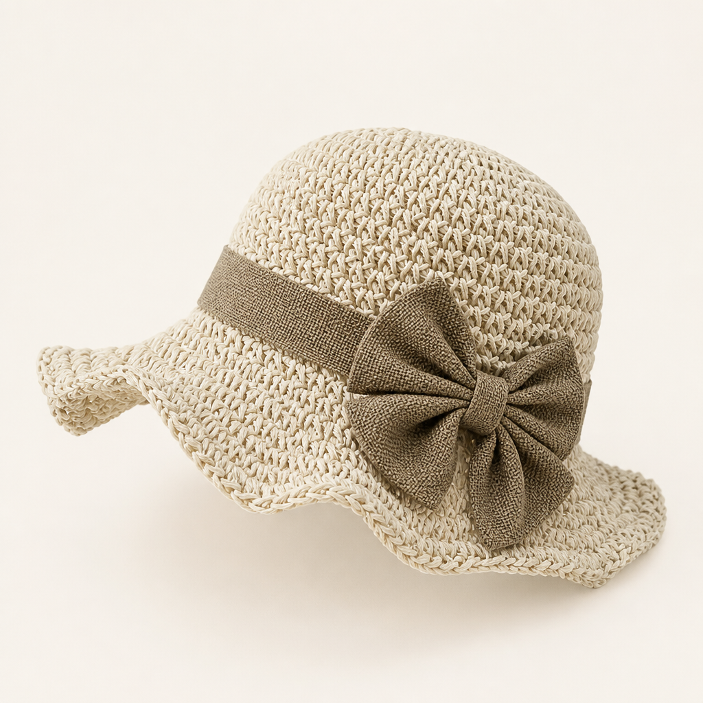 SunSway™ – Packable Woven Straw Sun Hat with Bow Detail