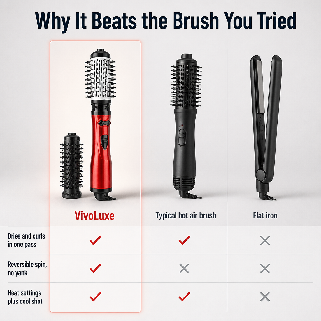 VivoLuxe™ — Curl, Dry & Add Volume in One Pass Without the Tangle