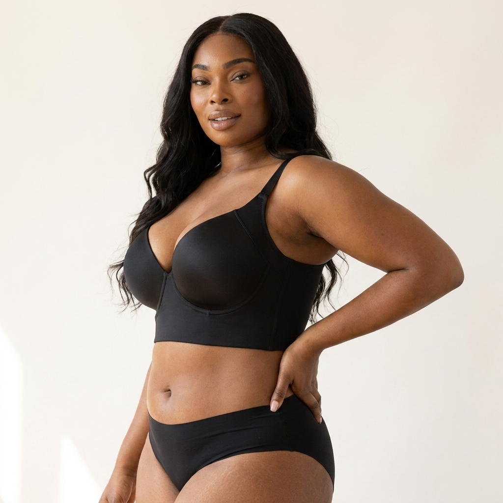 VivreLux™ – Longline Back-Smoothing Push-Up Bra with Full Coverage
