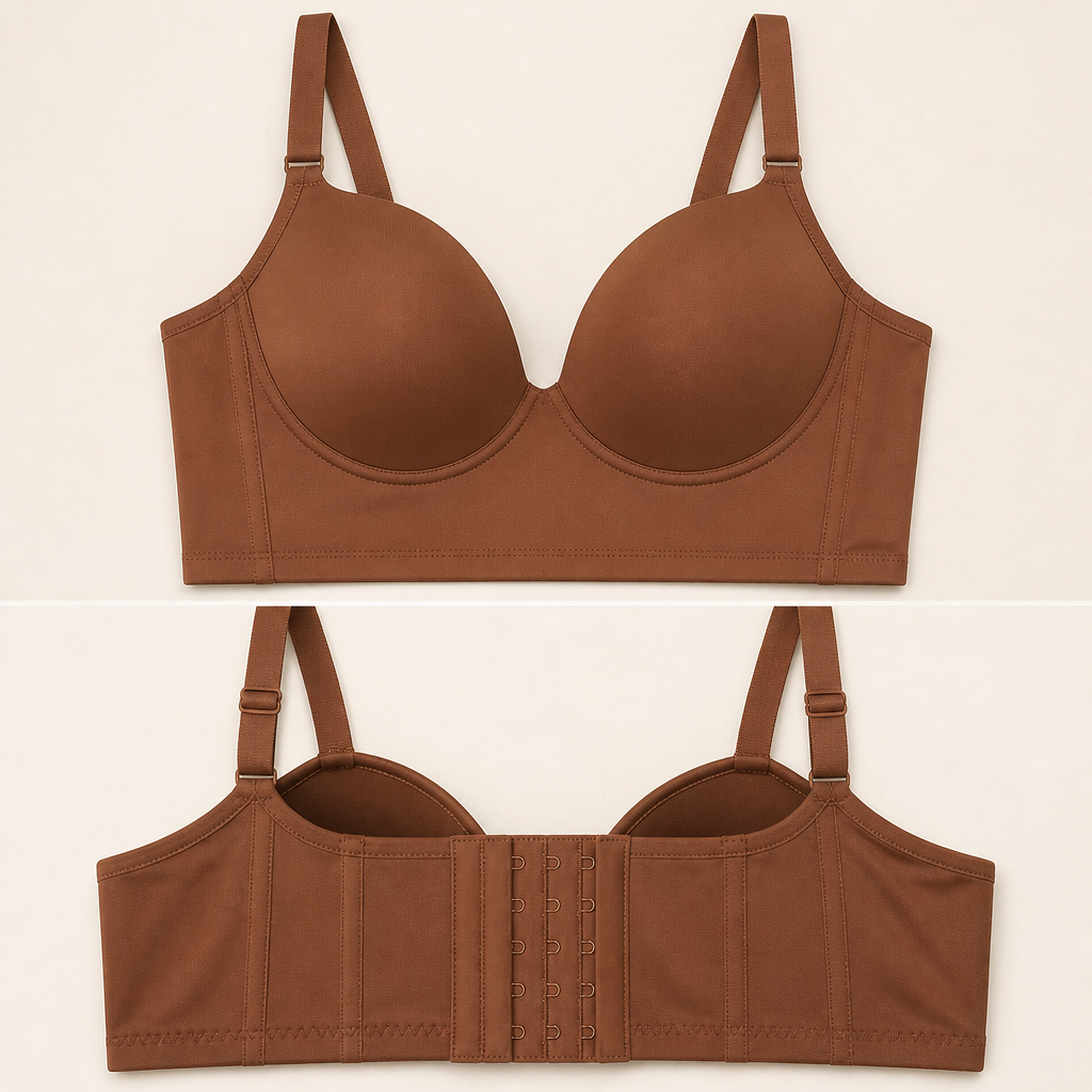 VivreLux™ – Longline Back-Smoothing Push-Up Bra with Full Coverage