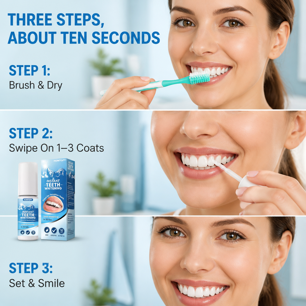 PureWhitePulse™ — Paint On a Whiter Smile in 10 Seconds, Zero Sensitivity