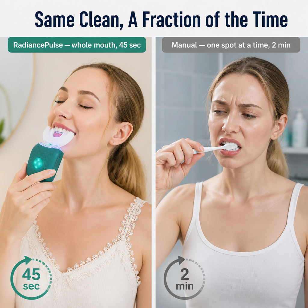 RadiancePulse™ — Clean Every Tooth Hands-Free in 45 Seconds Flat