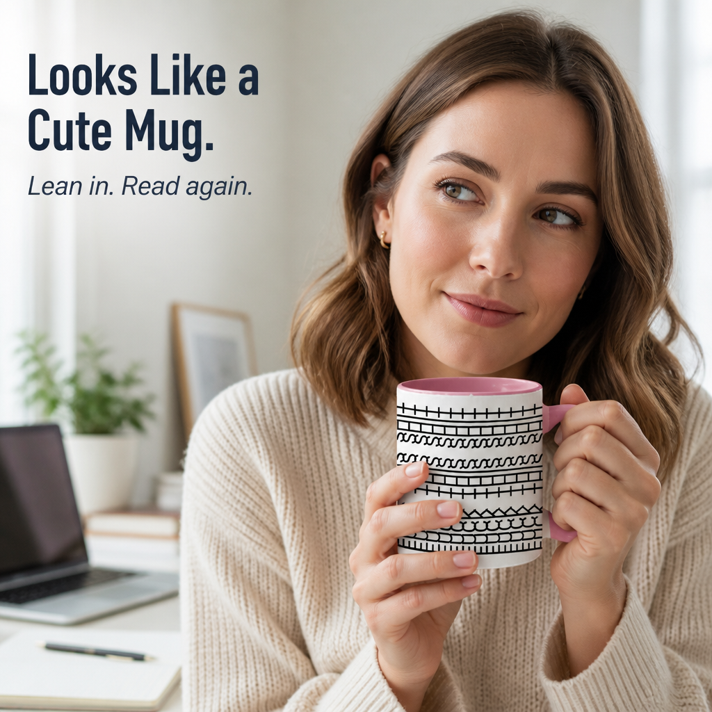 VibeSip™ — Hide Your Loudest Workday Thoughts Behind a Cute Pattern