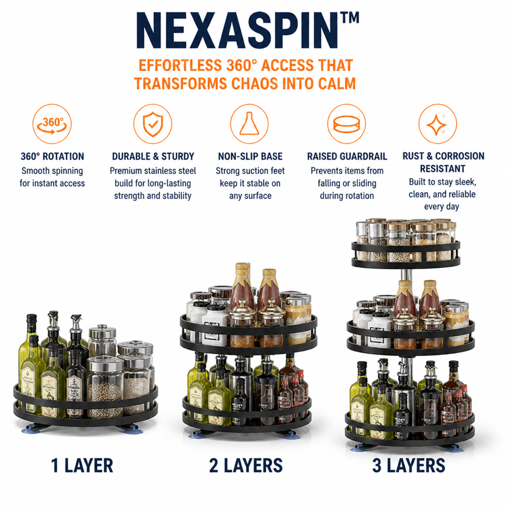 NexaSpin™ — Effortless 360° Access That Transforms Chaos into Calm