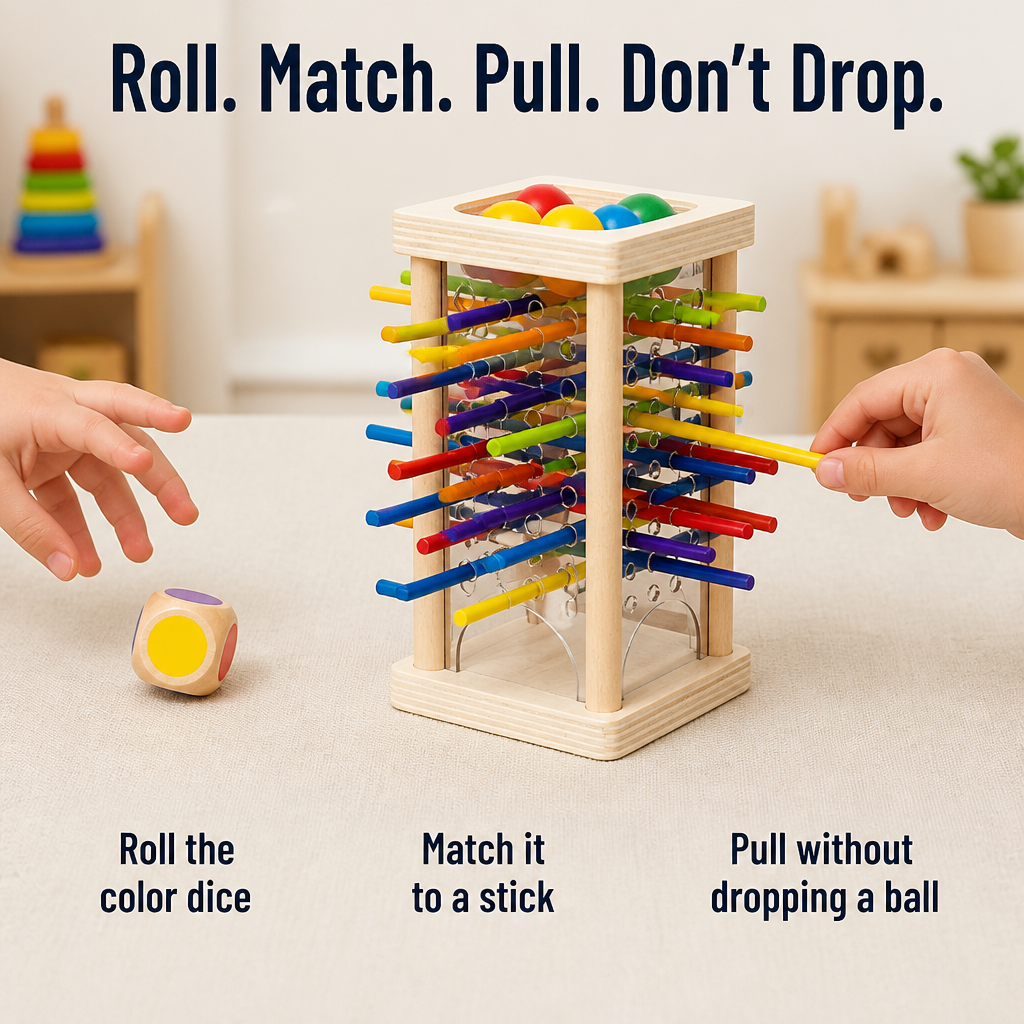 BrainiQ™ — Build Focus, Patience & Color Smarts With 30 Wooden Sticks