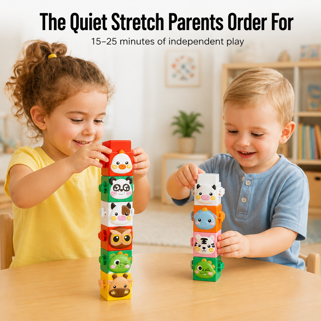 BrillieBlocks™ — Snap 12 Animal Friends Into Towers Kids Won't Quit