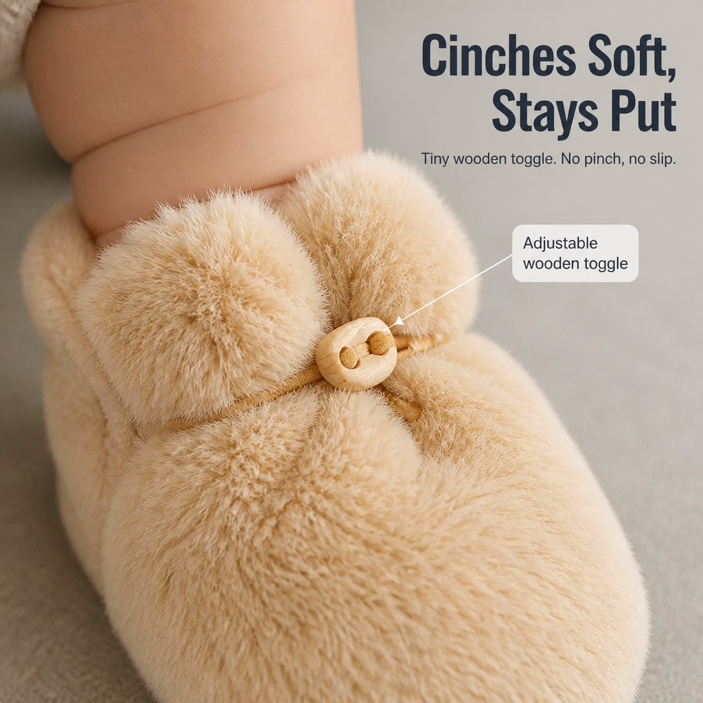 TinyTreadz™ — Cozy Up Tiny Feet With Plush Booties That Actually Stay On