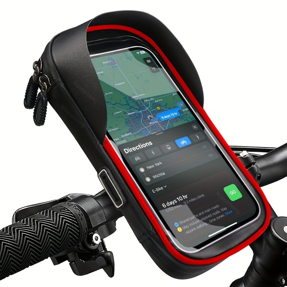 360° Rotating Waterproof Motorcycle Phone Holder for 4.5-6.4 Inch Devices – Durable TPU Cradle