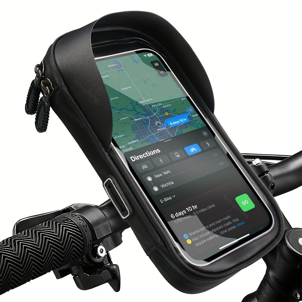360° Rotating Waterproof Motorcycle Phone Holder for 4.5-6.4 Inch Devices – Durable TPU Cradle