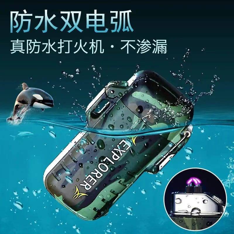 Waterproof Dual Arc Lighter with USB Rechargeable Plasma for Outdoor Use