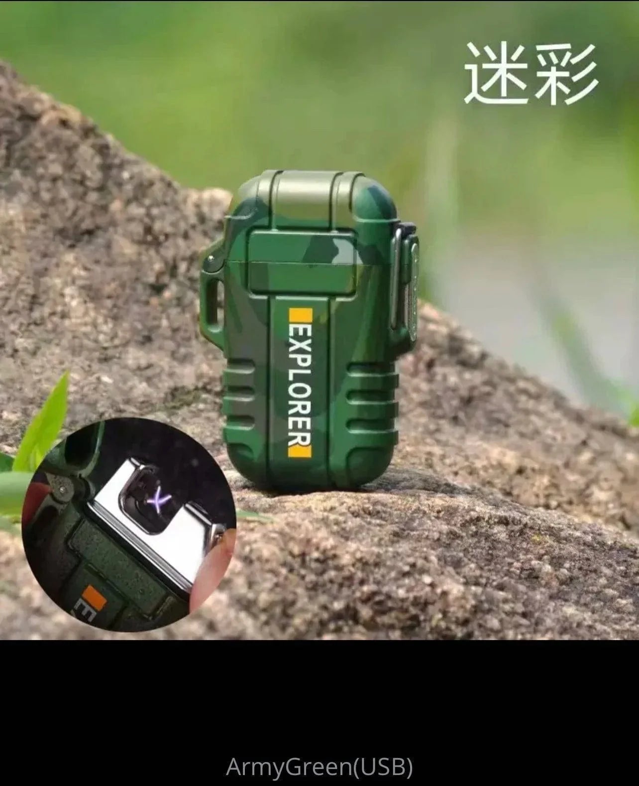 Waterproof Dual Arc Lighter with USB Rechargeable Plasma for Outdoor Use