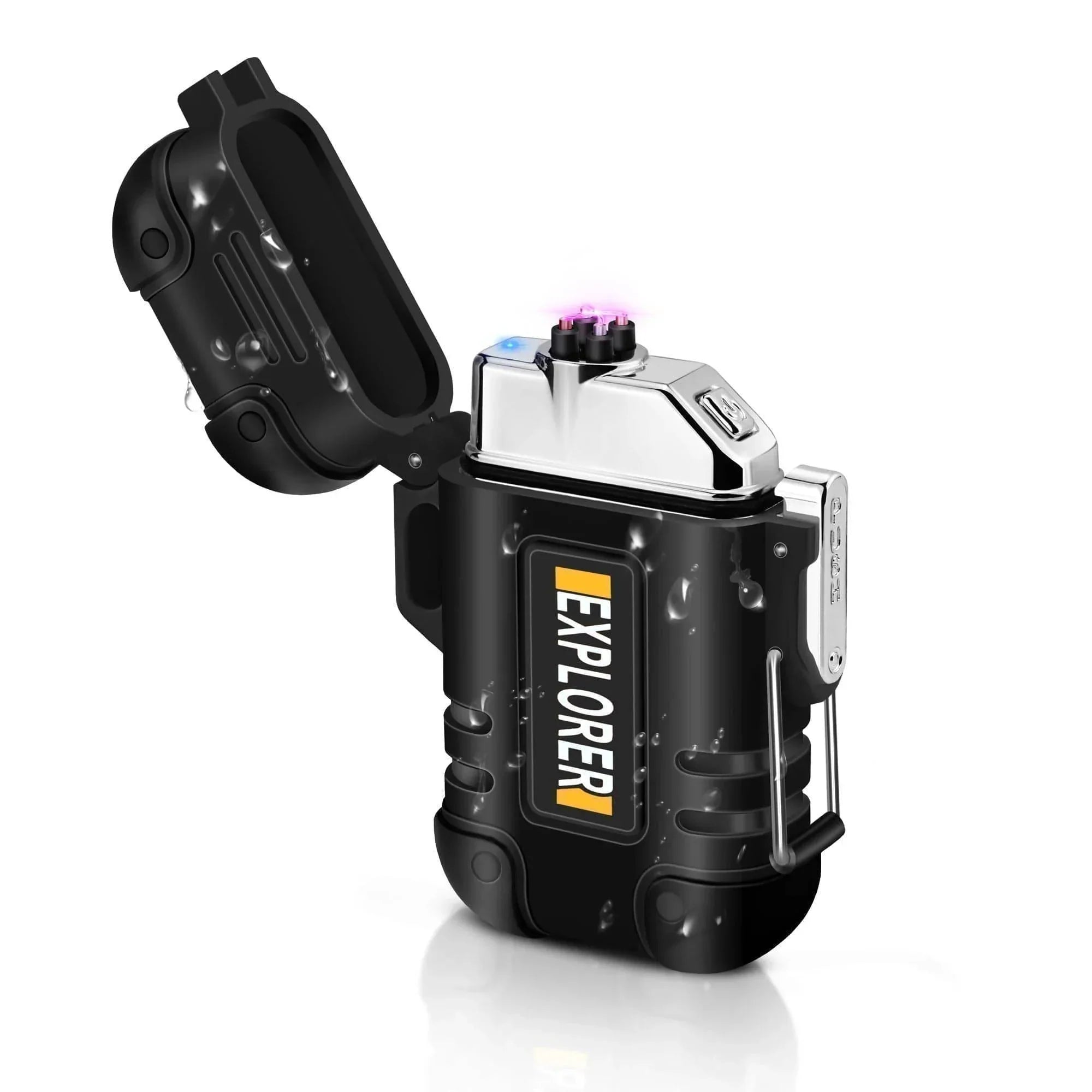 Waterproof Dual Arc Lighter with USB Rechargeable Plasma for Outdoor Use