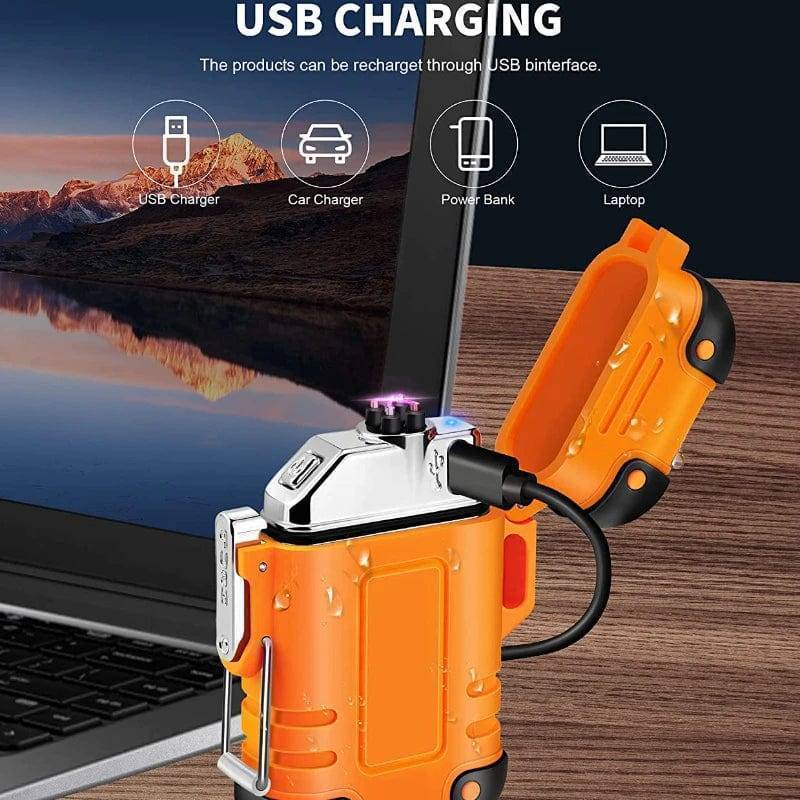 Waterproof Dual Arc Lighter with USB Rechargeable Plasma for Outdoor Use
