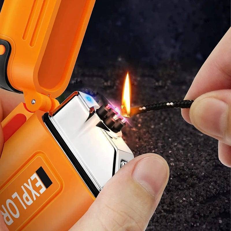 Waterproof Dual Arc Lighter with USB Rechargeable Plasma for Outdoor Use