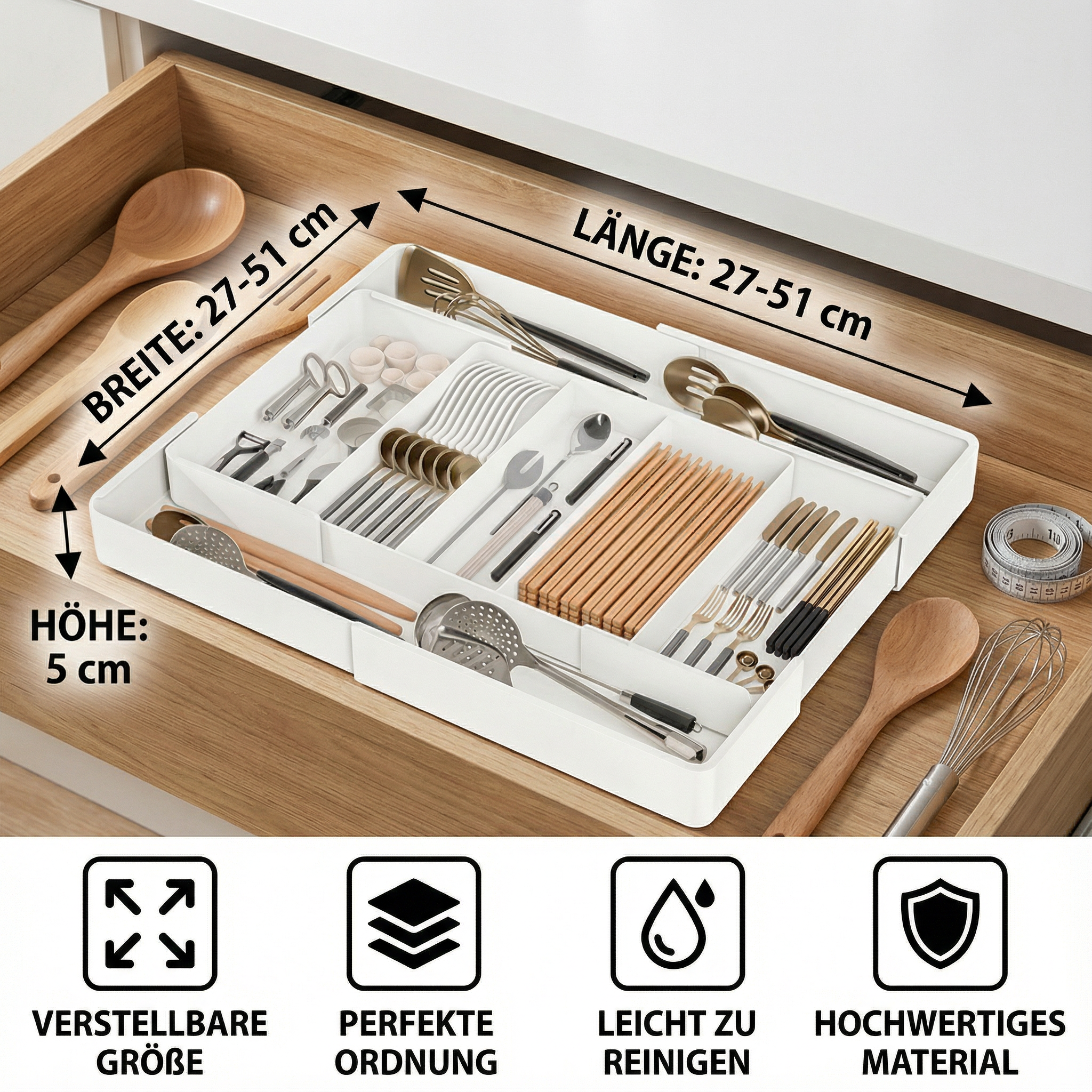 Drawer Organizer for Kitchen and Home