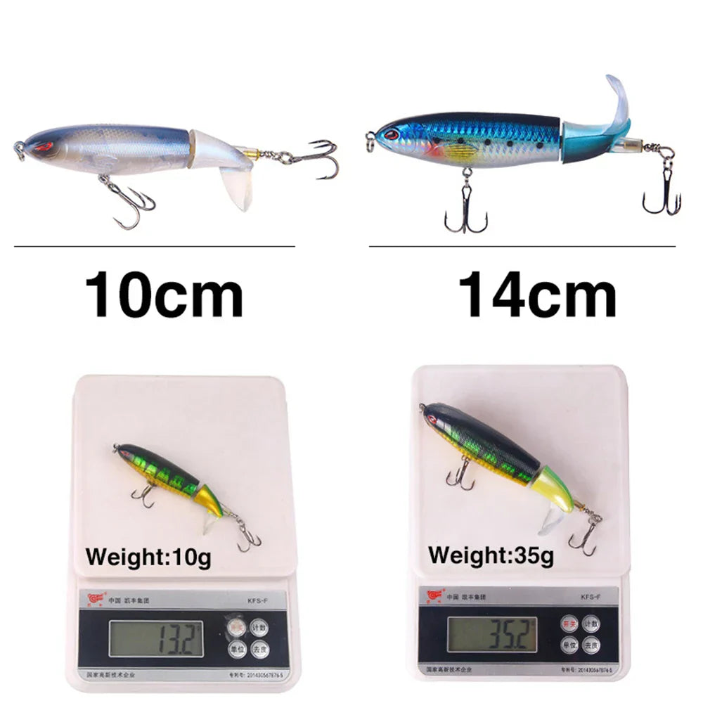 Fishing Lure with Soft Spinning Tail - Whopper Plopper Style
