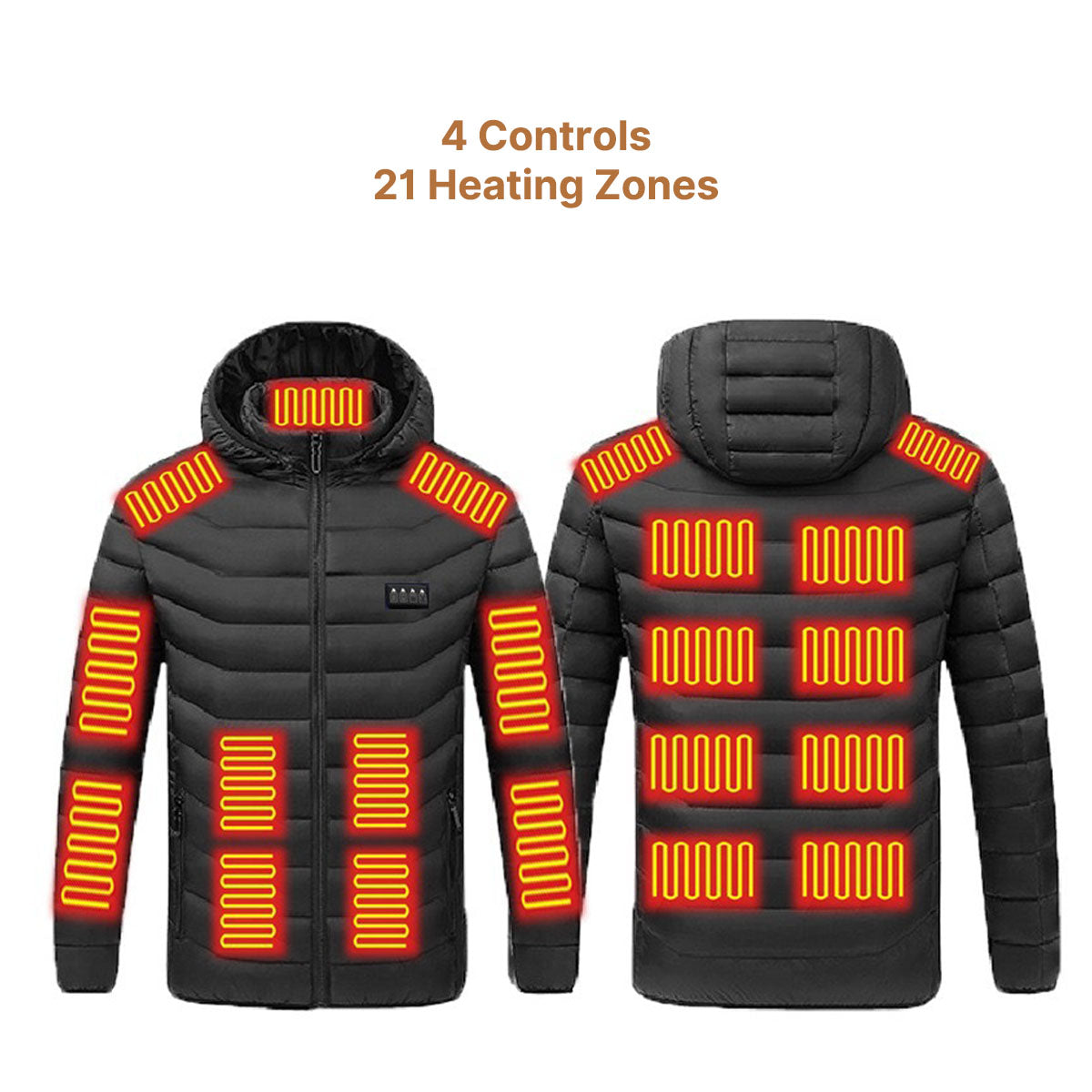 Windproof Camping Jacket for Women with Three Heat Settings