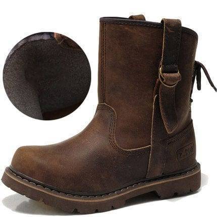 Ankle Snow Boots for Women in Vintage Leather Style