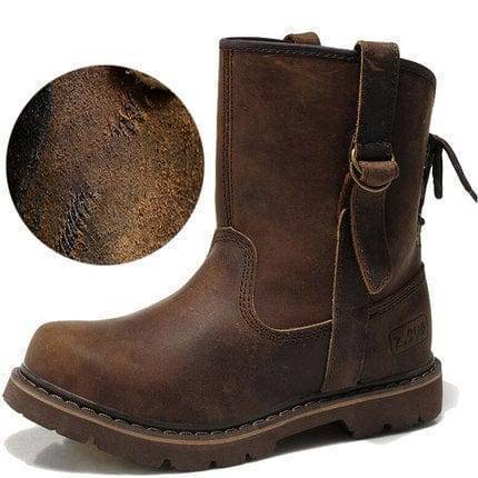 Ankle Snow Boots for Women in Vintage Leather Style