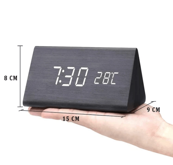 Minimalist Wooden LED Clock with Voice Control Feature