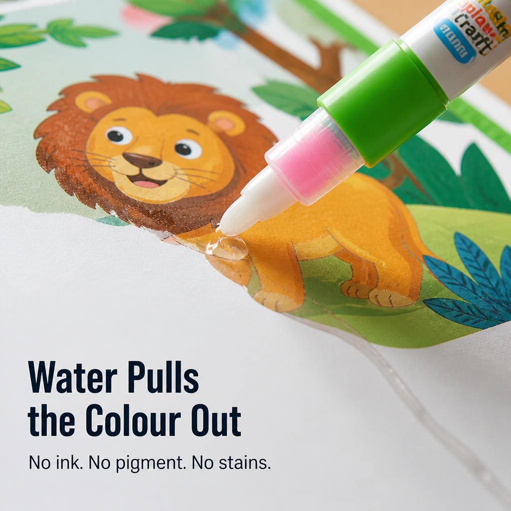 SplashCraft™ — Hand Kids Hours of Quiet Colouring Without a Single Stain