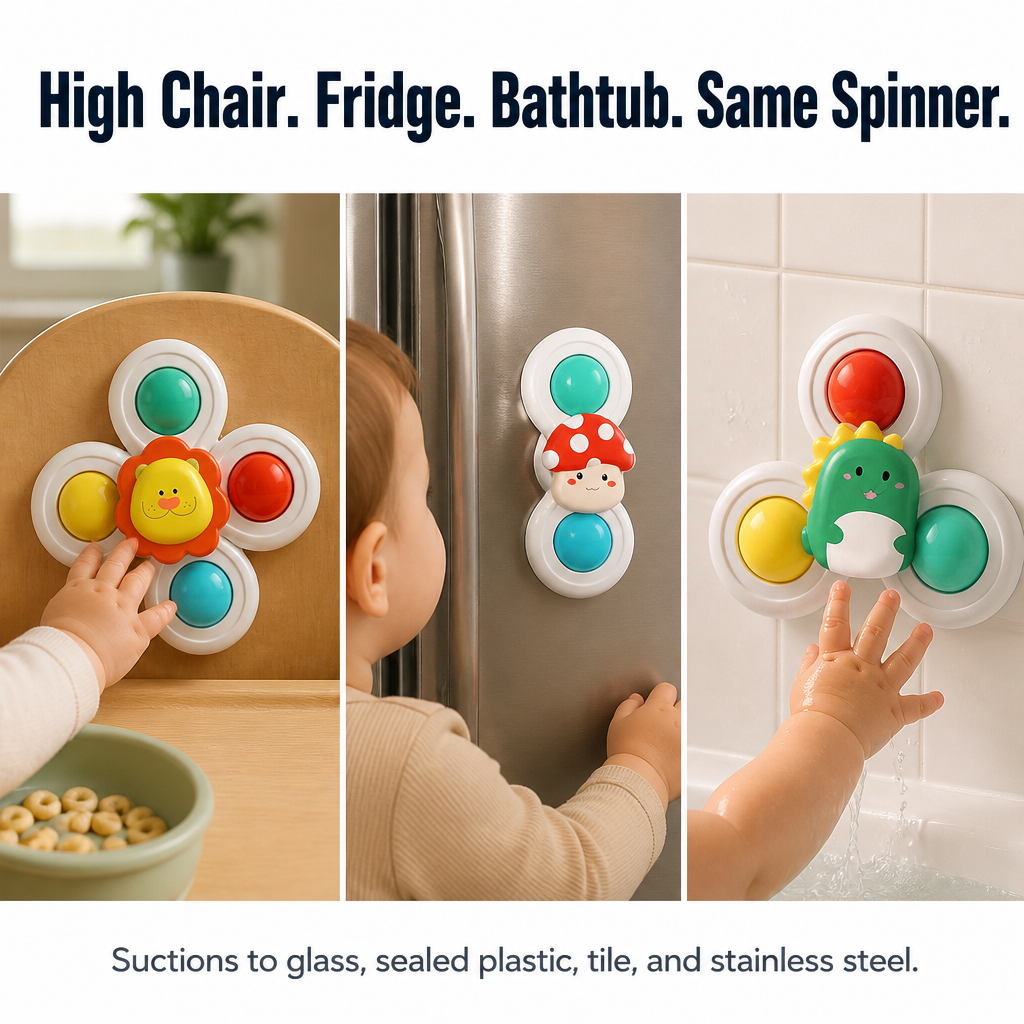 SpinSoothe™ — Stick One on the Tray and Finish Your Meal in Peace | 3-Pack