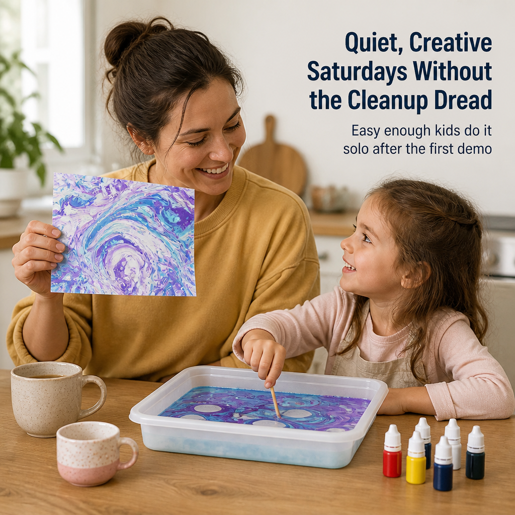 SplashMuse™ Marbling Paint Kit — Swirl, Lift & Hang Real Marbled Prints Kids Make Themselves