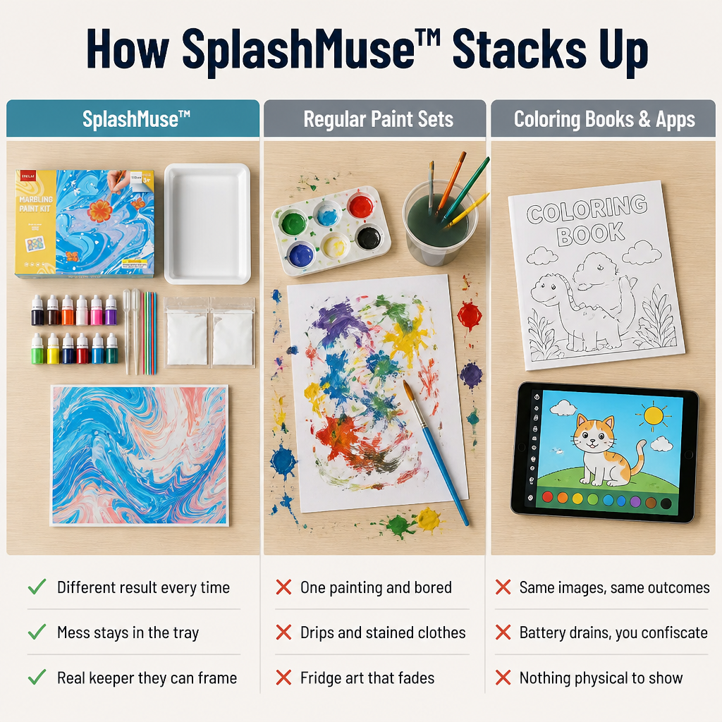 SplashMuse™ Marbling Paint Kit — Swirl, Lift & Hang Real Marbled Prints Kids Make Themselves