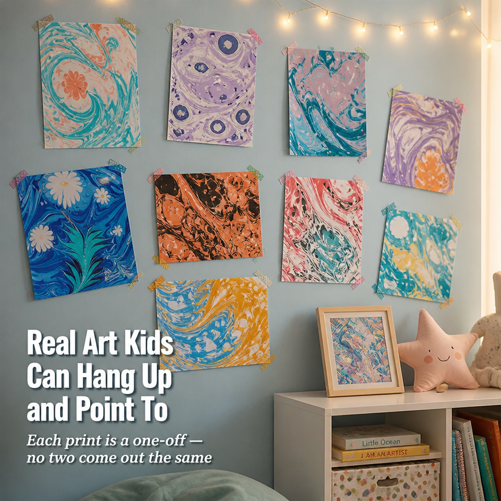 SplashMuse™ Marbling Paint Kit — Swirl, Lift & Hang Real Marbled Prints Kids Make Themselves