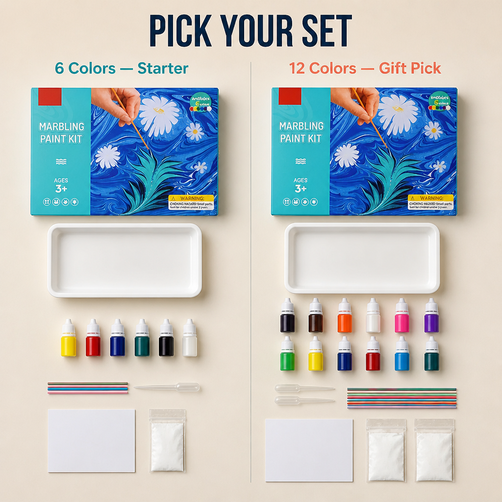 SplashMuse™ Marbling Paint Kit — Swirl, Lift & Hang Real Marbled Prints Kids Make Themselves