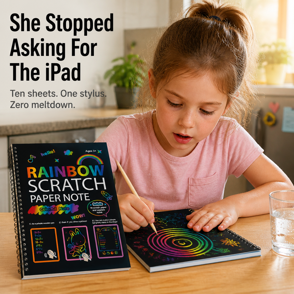 VividDreams™ Scratch Art Notebook — Trade Screen Time For Quiet, Mess-Free Rainbow Hours