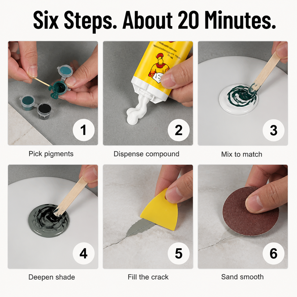 StoneMend™ — Patch Cracks, Chips & Holes In Tiles, Sinks & Stone