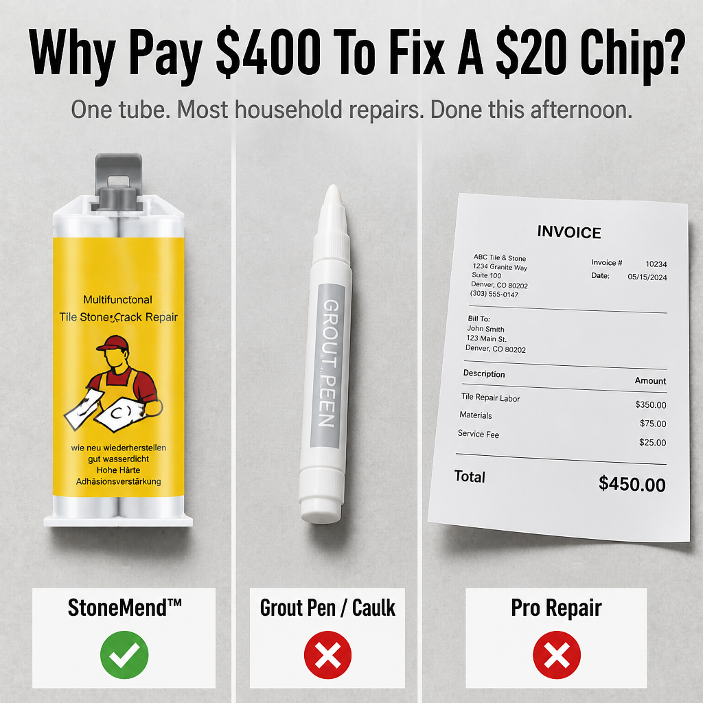 StoneMend™ — Patch Cracks, Chips & Holes In Tiles, Sinks & Stone