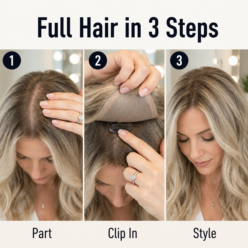 SilqueVeil™ — Cover Thinning Hair With a Part That Looks Like Real Scalp