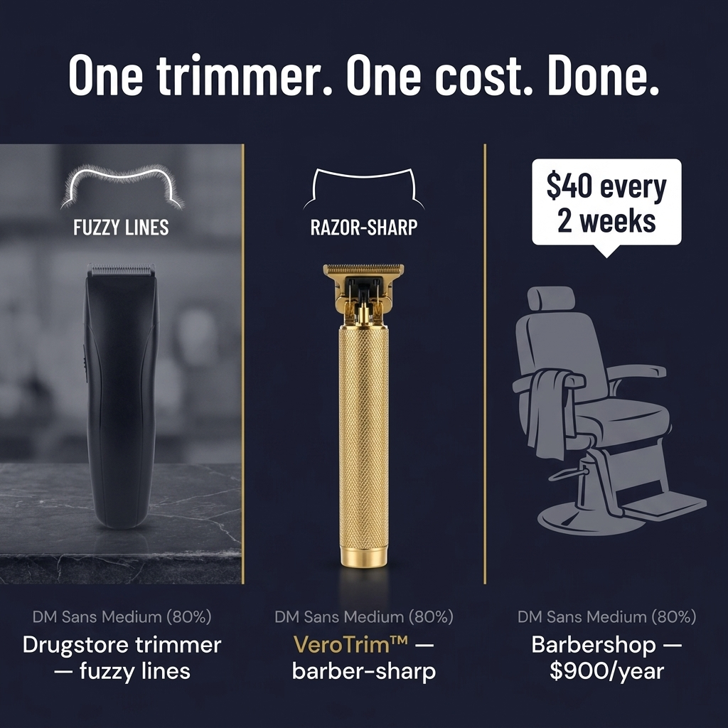 VeroTrim™ — Carve Barber-Sharp Lines at Home and Skip the $40 Shop Visit