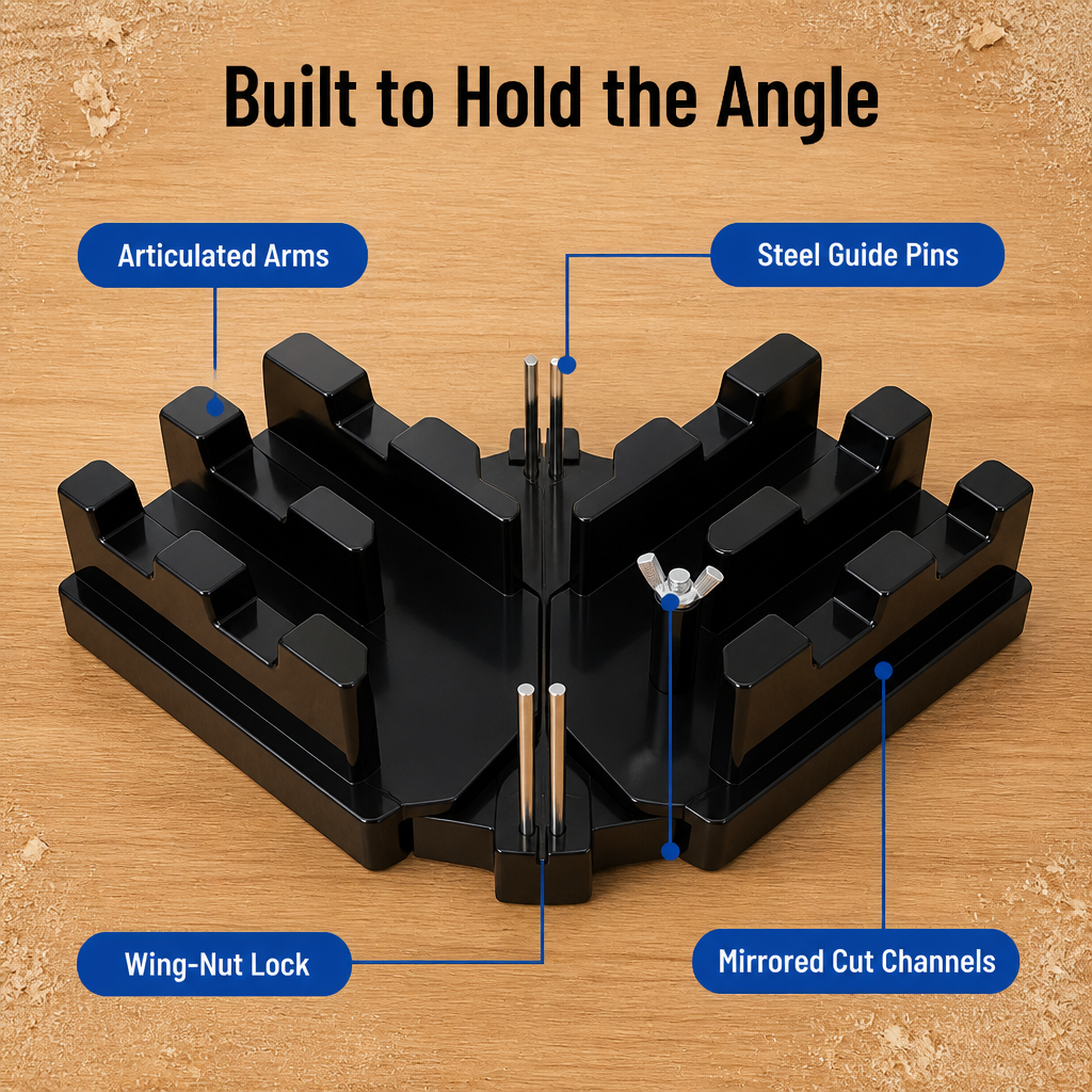 MiterMate™ — Cut Tight Corner Joints Without the Miter-Saw Math