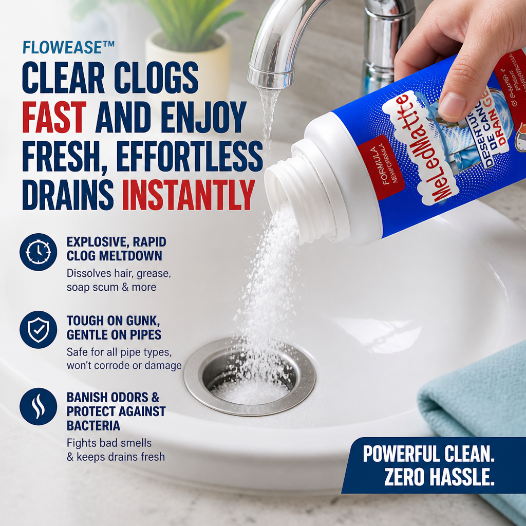 FlowEase™ — Dissolve Hair, Grease & Gunk Without Wrecking Your Pipes
