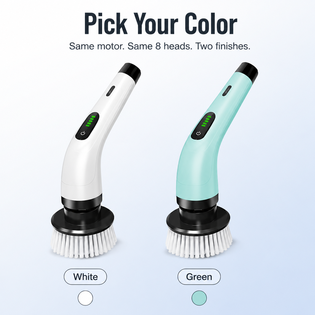 TurboShine™ — Spin Away Grime in Half the Time | 8 Heads + Extension Pole