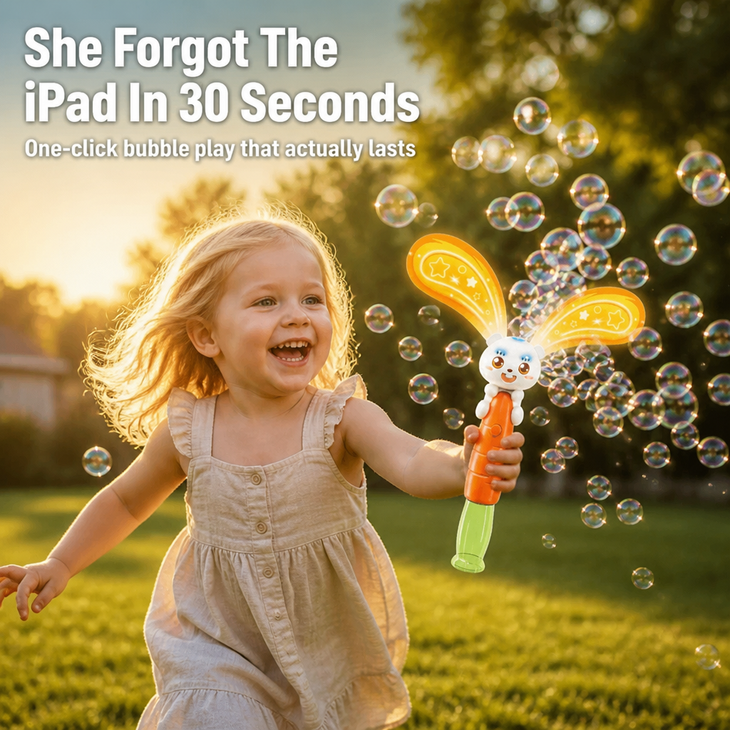 BubbleBliss™ — Pull Kids Off the iPad With Glowing One-Click Bubble Play