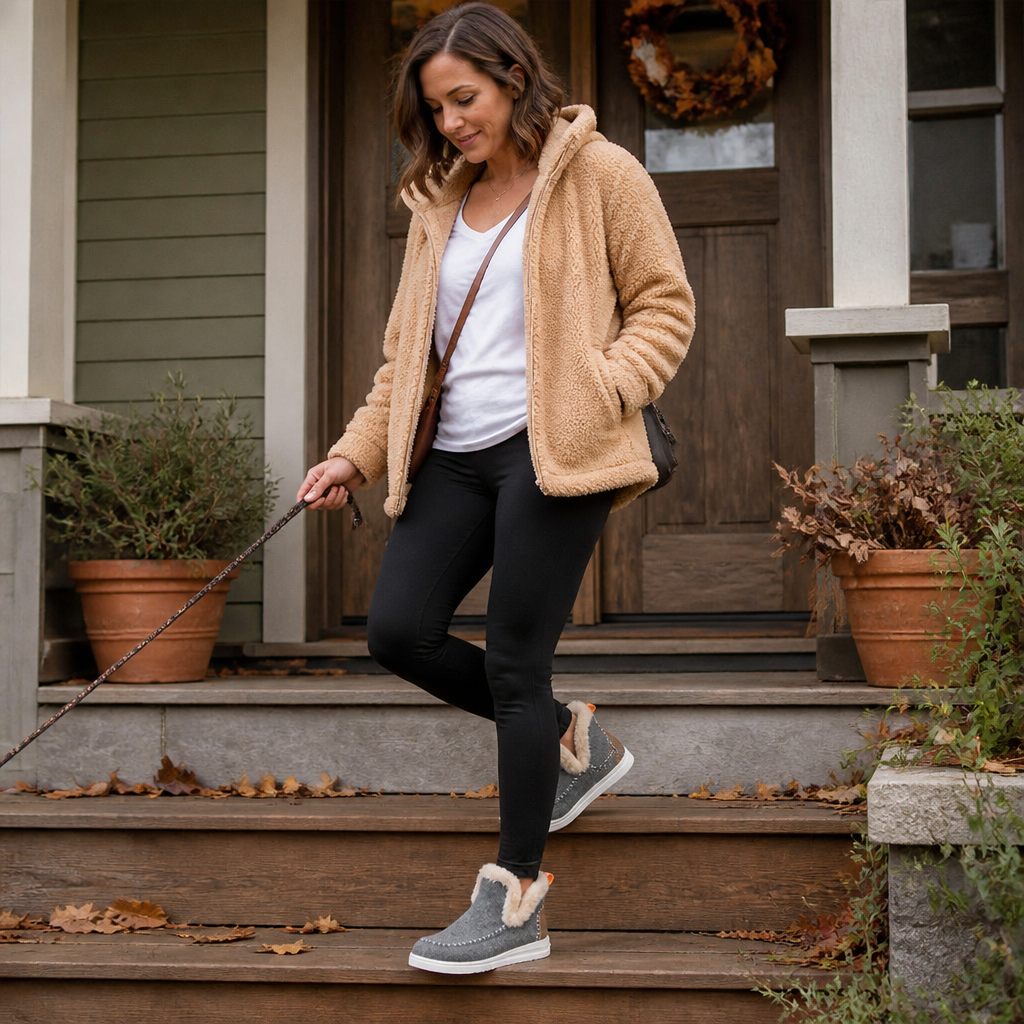 StrideEase™ – Cozy Faux Fur-Lined Slip-On Winter Boots