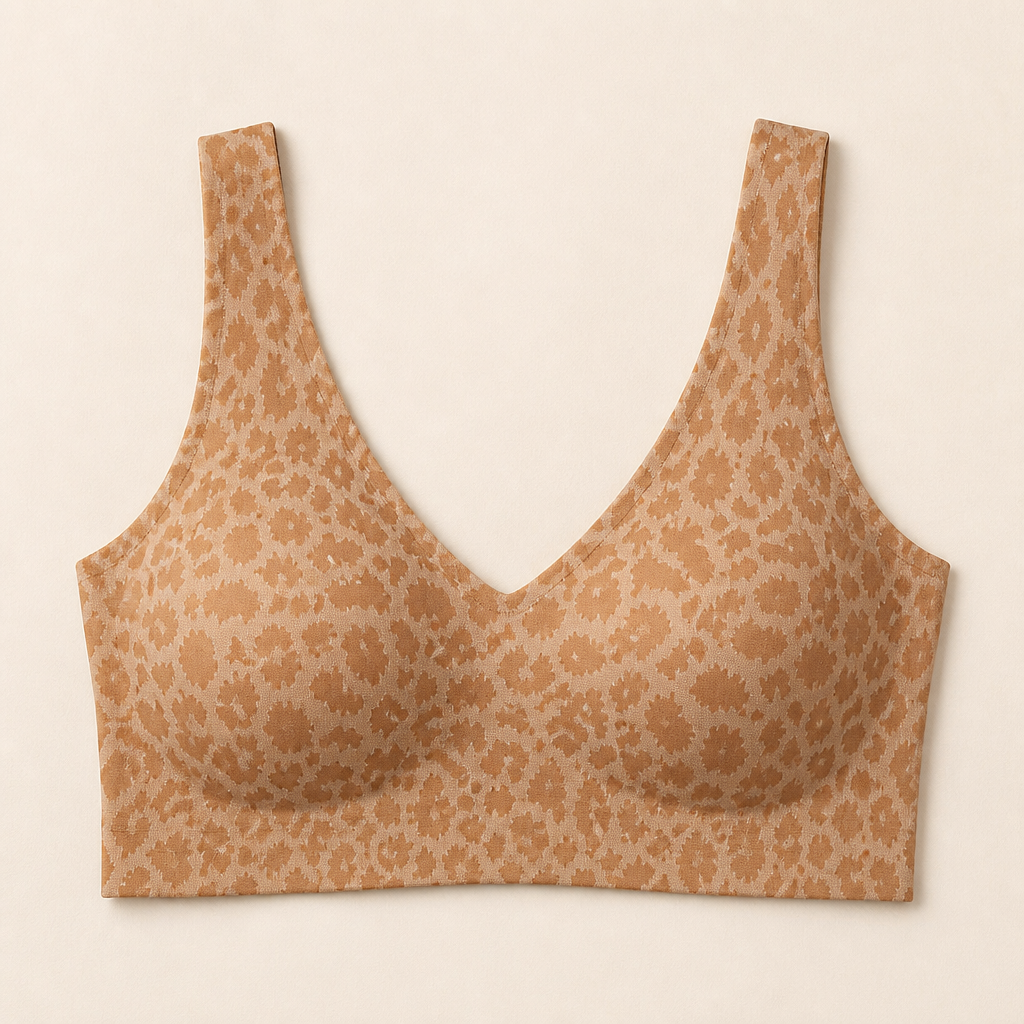 SilquiEase™ – Seamless Wireless Leopard Print Bra with Cut-Out Back