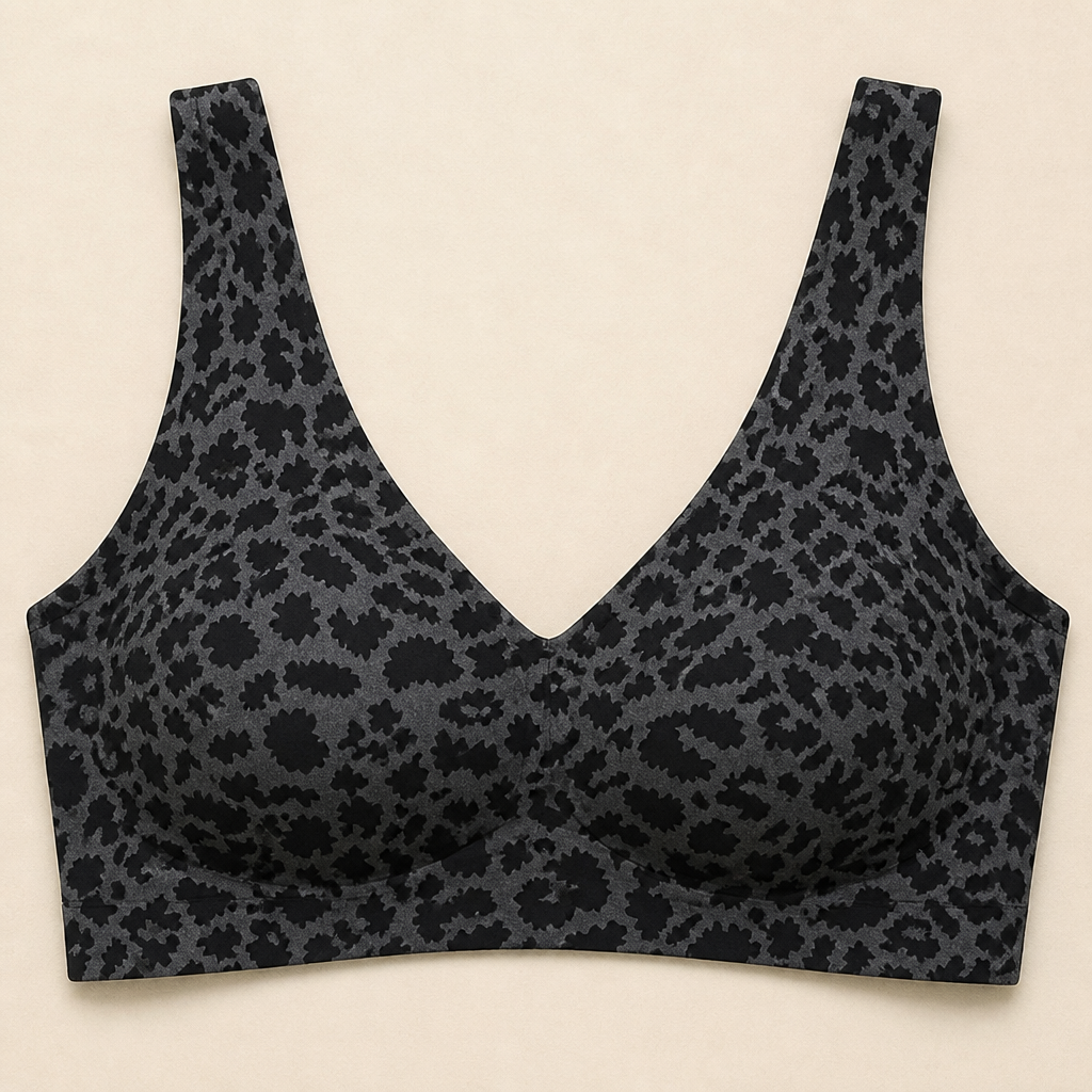 SilquiEase™ – Seamless Wireless Leopard Print Bra with Cut-Out Back